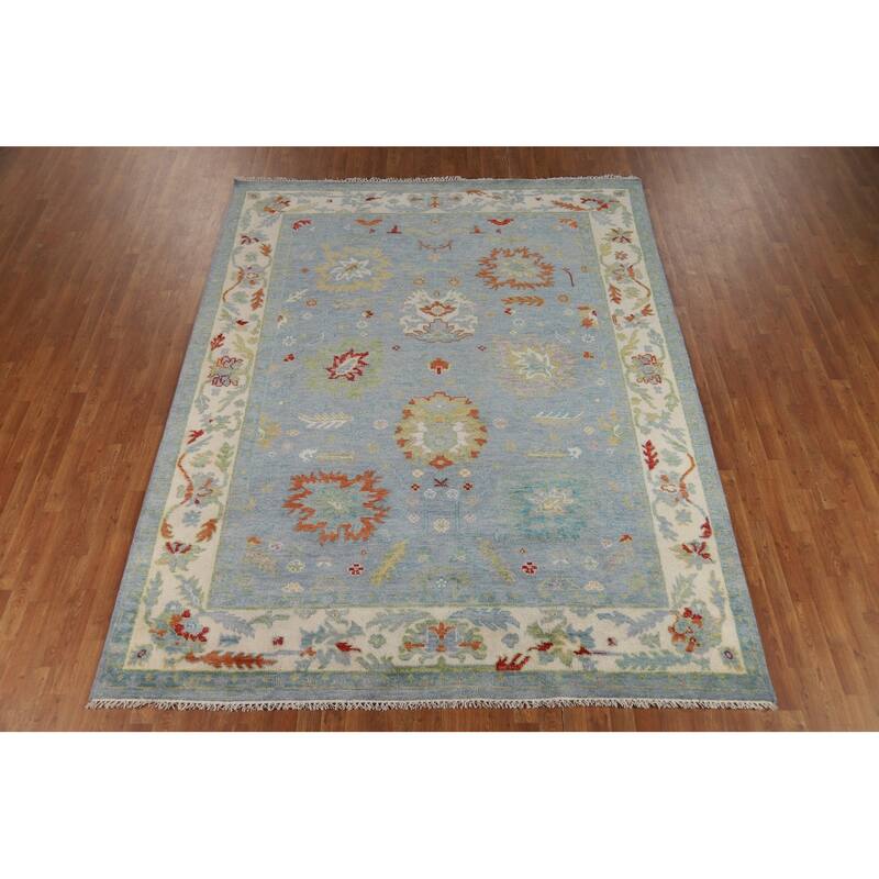 Oushak Oriental Area Rug Handmade Wool Carpet - 7'11"x 9'11"