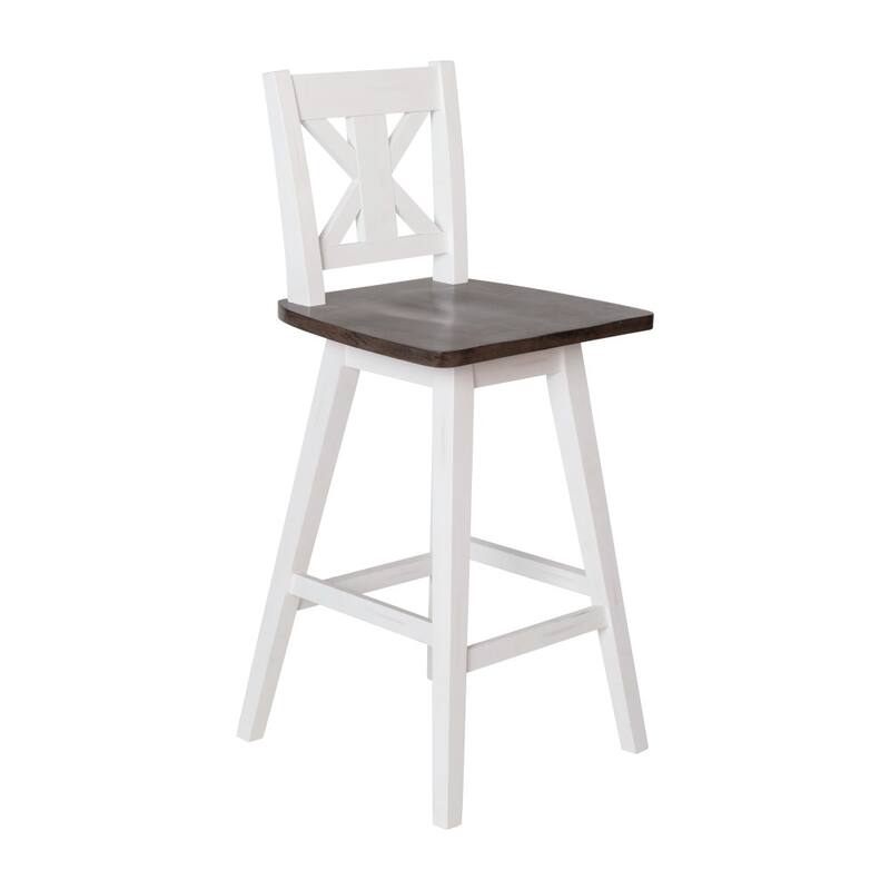 Modern Farmhouse Wooden Swivel Bar Stool