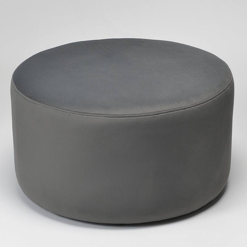 KINWELL Round Upholstered Pouf Ottoman Footrest