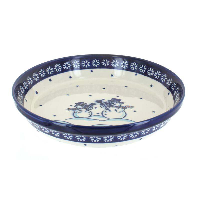 Blue Rose Polish Pottery 879 Zaklady Pie Plate - Frosty Friend