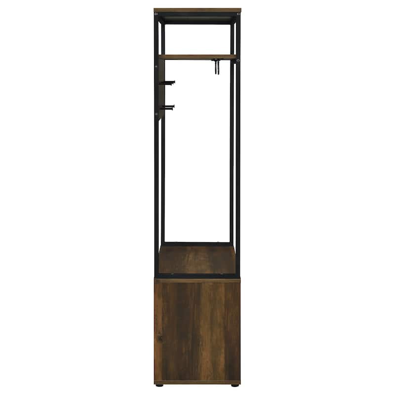 Quincy 2-Door Hall Tree Dark Pine And Black