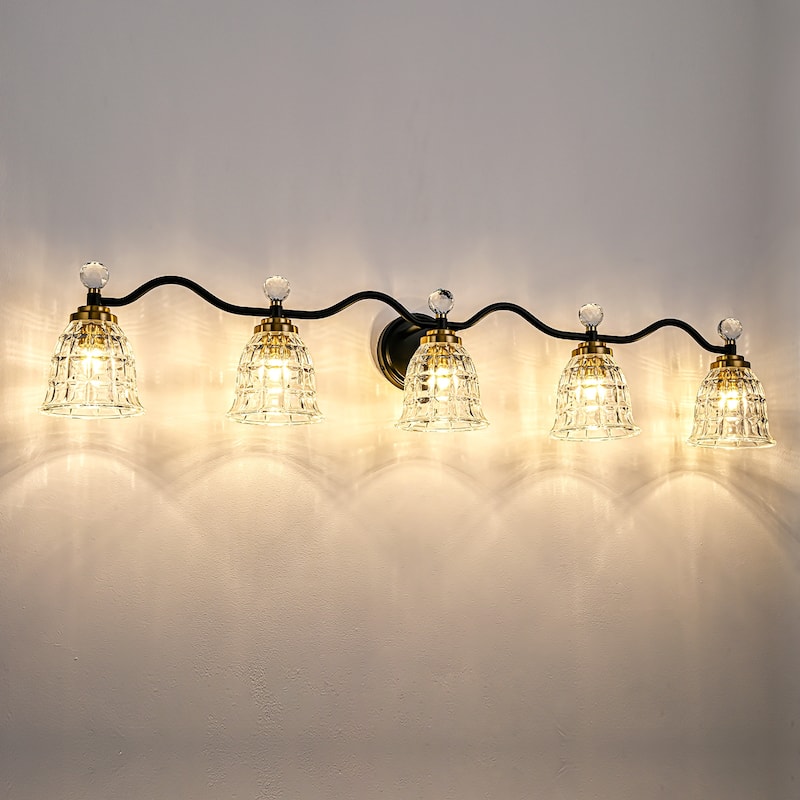 Ora Modern Dimmable Black Gold Bathroom Vanity Lights