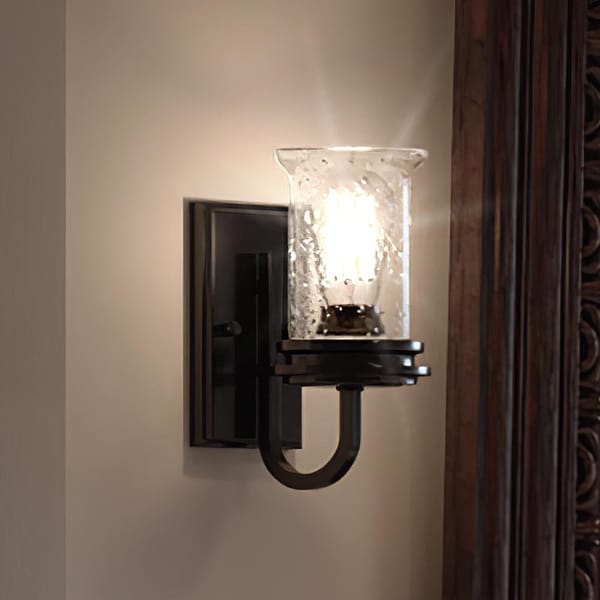 Luxury French Country Bath Vanity Light, 9.5"H x 4.75"W, with English Country Style, Midnight Black, UHP3741 by Urban Ambiance. Opens flyout.