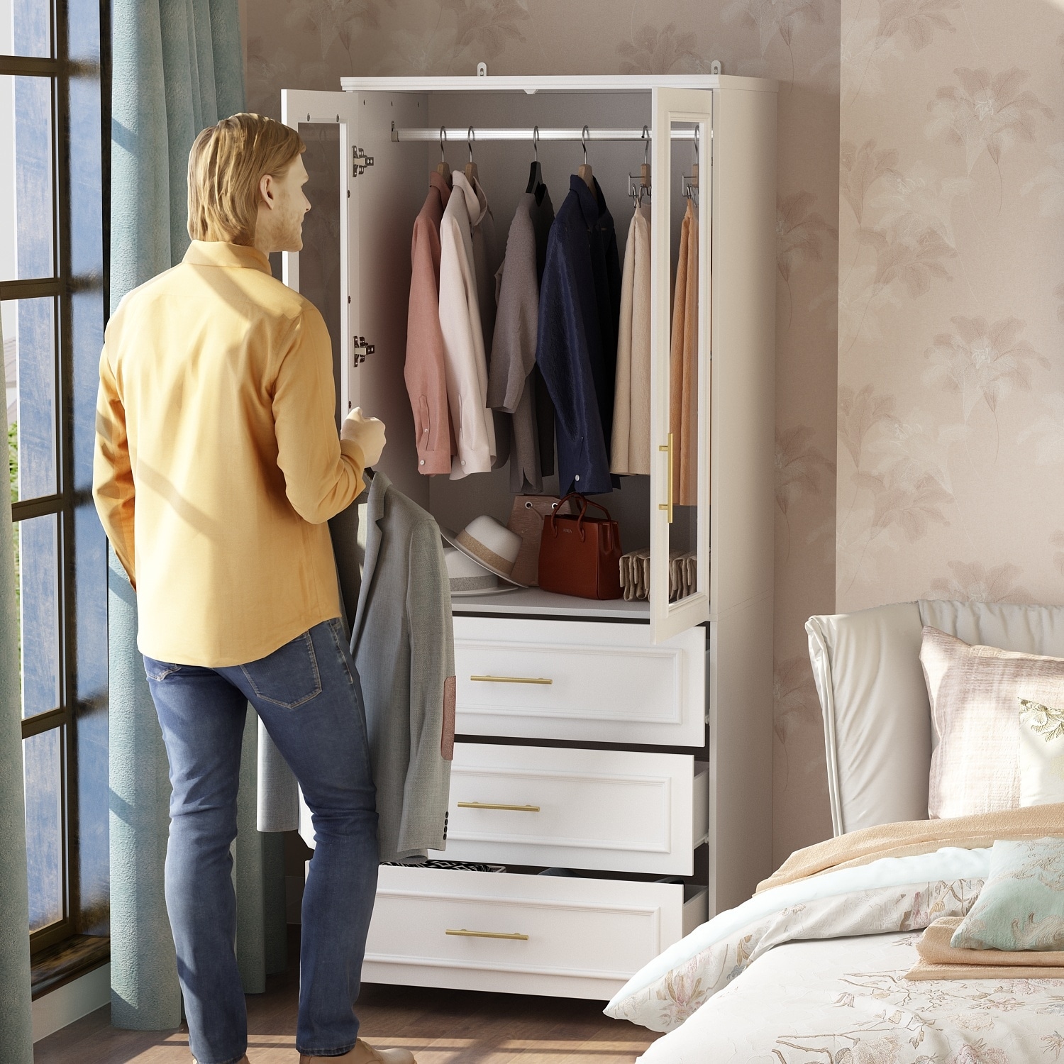 Wardrobe and dresser shop combo