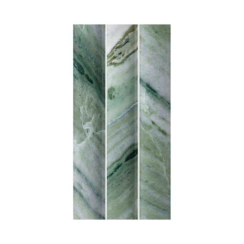 Lyrical 4.5x9 Matte Marble Look Porcelain Fluted Ribbed Tile - Wall, Backplash