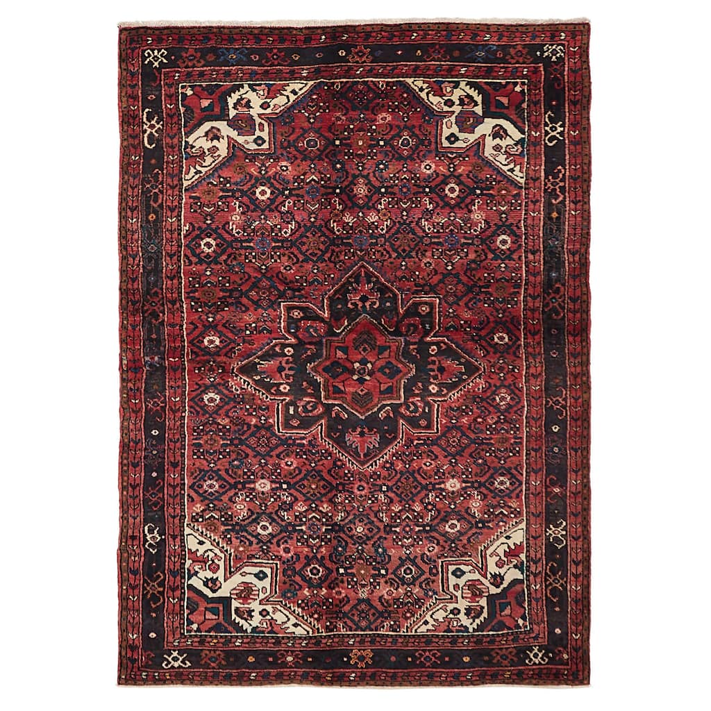 ECARPETGALLERY Hand-knotted Andelz Red Wool Rug - 5'1 x 7'4