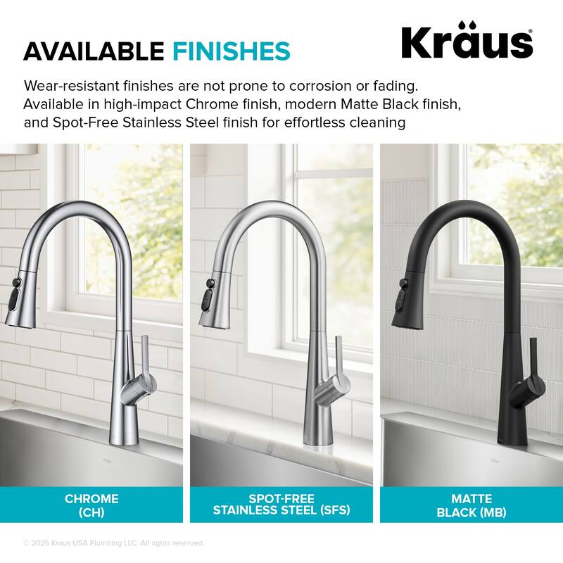 KRAUS Odelia 4-Function Single Handle Pull Down Kitchen Faucet