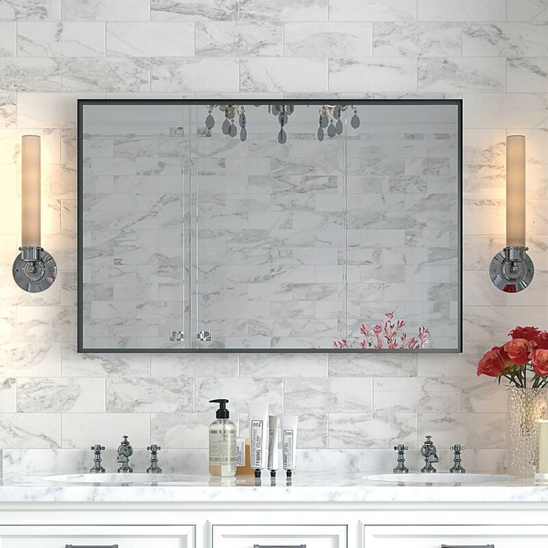 Wall Rectangular Vanity Mirror - 29.9"x39.8" - Black
