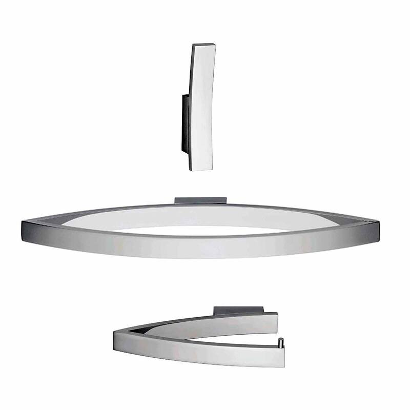 WS Bath Collections Glam Bathroom Accessory Package: Towel Bar, Robe - Polished Polished Chrome