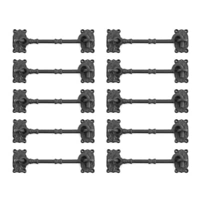 Black Wrought Iron Cabin Hook Eye Latches 7.3 L Privacy Hook Latch with Hardware Pack of 10 Renovators Supply