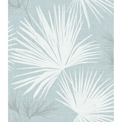 A-Street Prints Hatteras Sky Blue Palms Wallpaper