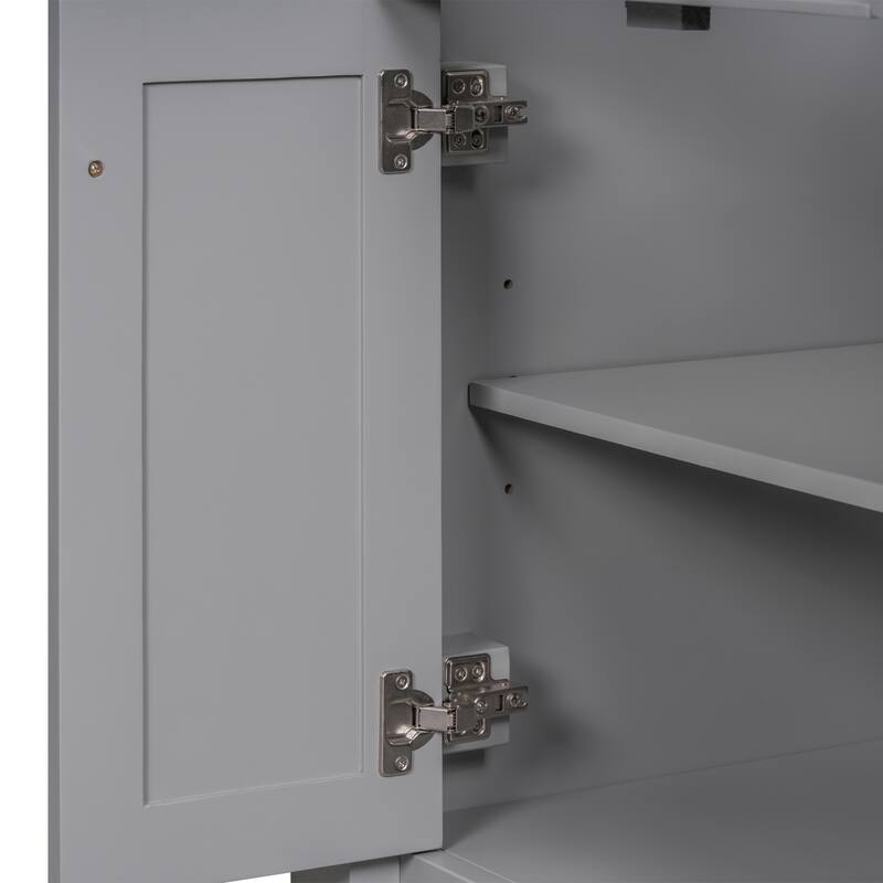 24'' Bathroom Vanity with Top Sink, 2-Tier Modern Bathroom Storage Cabinet