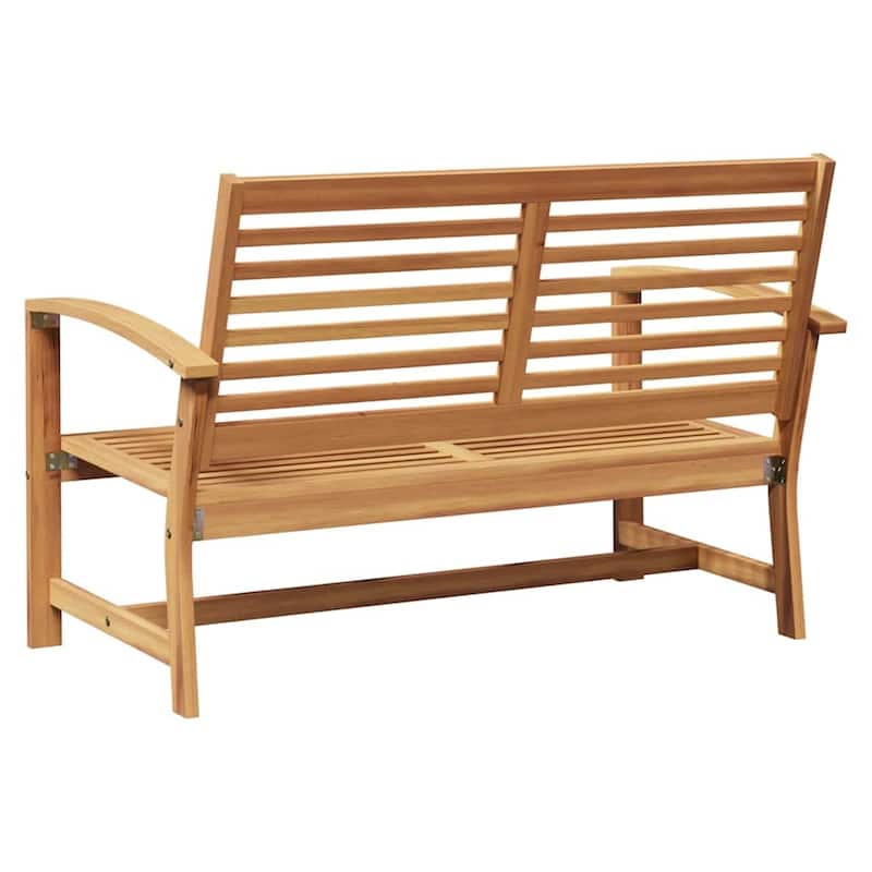 vidaXL Garden Bench Natural 110 x 64 x 76.5 cm Solid teak wood - 43.3 x 25.2 x 30.1