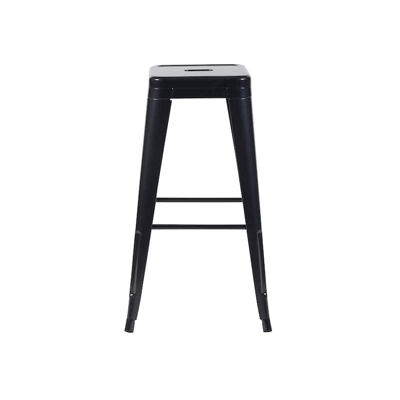 AC Pacific 30 Inch Industrial Stackable Metal BarStools Set of 2