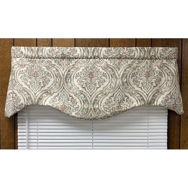 slide 1 of 1, Marsala medallion pink shaped valance