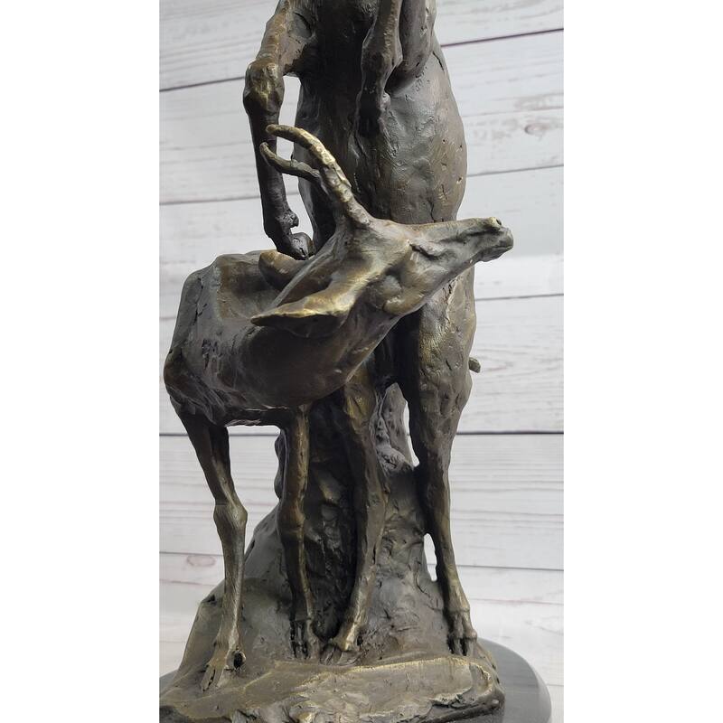 Two Gazelle Antelope Kudu Bronze Wildlife Genuine Bronze Sculpture Figurine