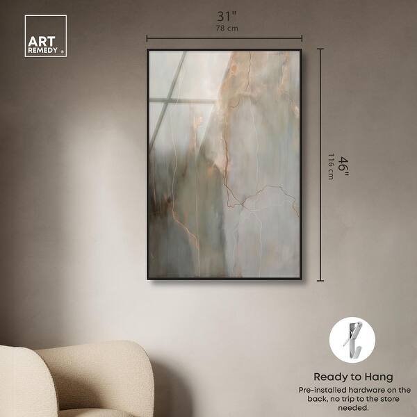 dimension image slide 16 of 24, Fiery Traces I Abstract Framed Acrylic Wall Art by Art Remedy
