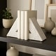 preview thumbnail 3 of 10, Decorative Modern Marble Triangle Bookends - Home Decor - 6", White - 6.0"