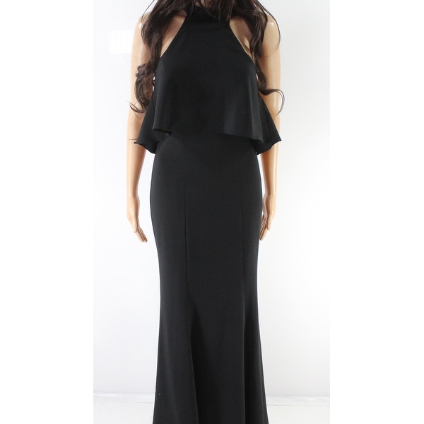 black halter gown