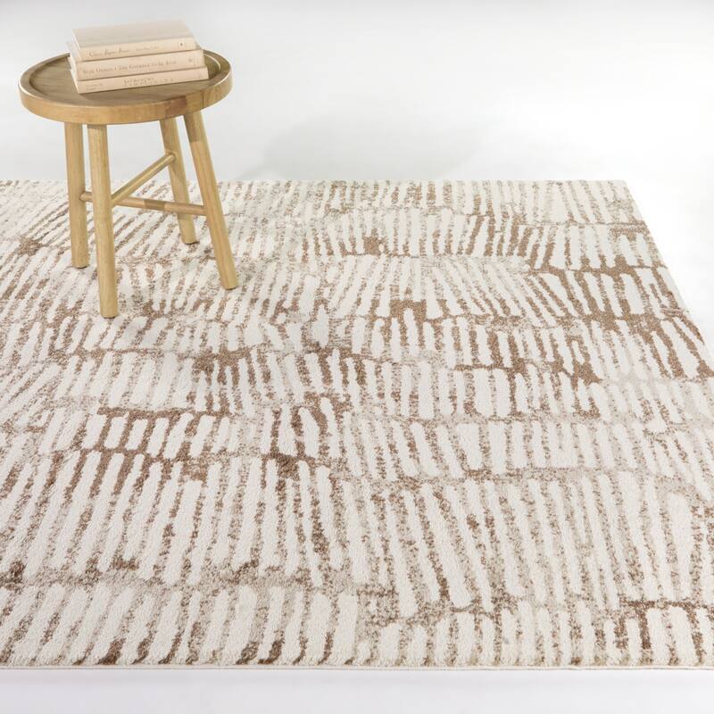 Verner Modern Abstract Area Rug - 5'3" x 7' - Brown - Rectangle