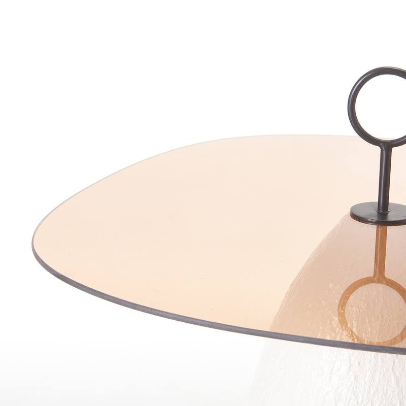 Christopher Knight Home - Lunaro Modern Glass Top Metal Base Accent Side Table with Sculptural Conical Design