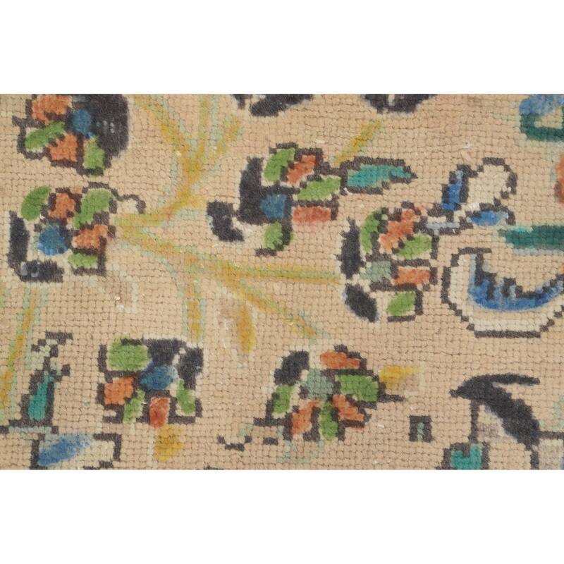 Hand Knotted Oriental 100% Wool Carpet Traditional All-Over Beige & Ivories Tabriz Area Rug - 12' 2'' X 10' 3''