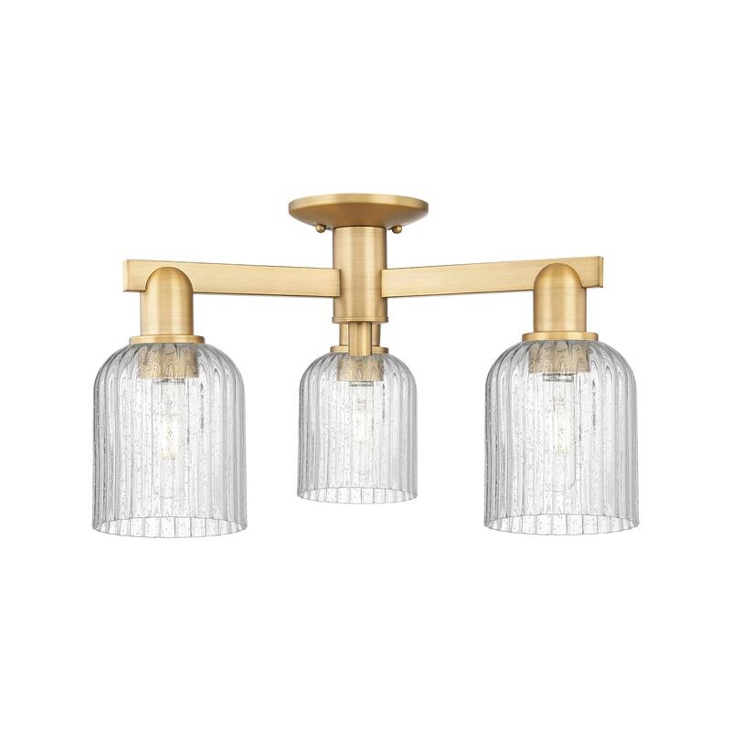 Innovations Lighting 716-3F-11-23 Bridal Veil Semi-Flush Bridal Veil 3 - Brushed Brass / Seedy