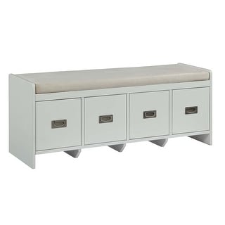 Donner White Armless Bench with Storage