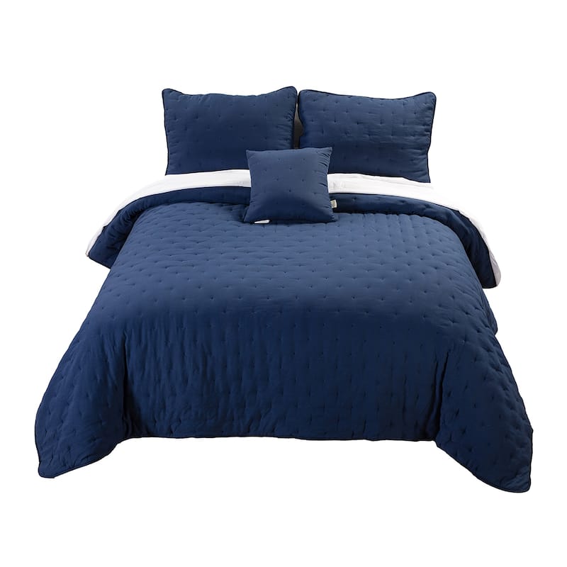 Emilie 4 Piece Crescent Stitch Quilt Set by HULALA HOME