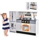 preview thumbnail 1 of 8, Gymax Kids Wooden Pretend Play Kitchen Toddlers Toy with Refrigerator Grey