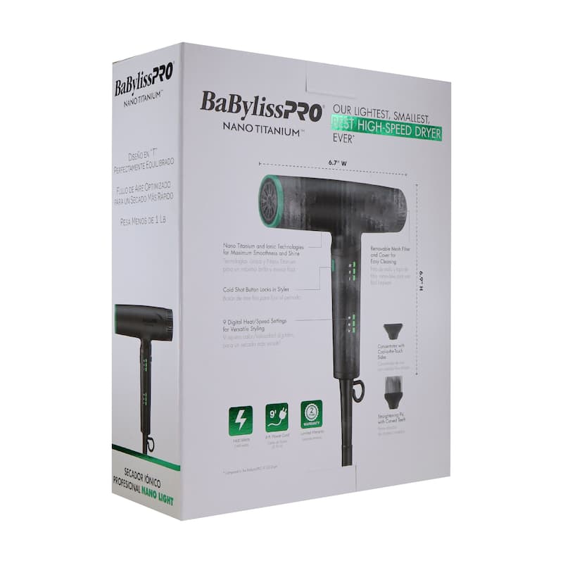 BaByliss Pro Nano Titanium Limited Edition Professional Nano Light Ionic Hair Dryer (Tomb45 Collection)