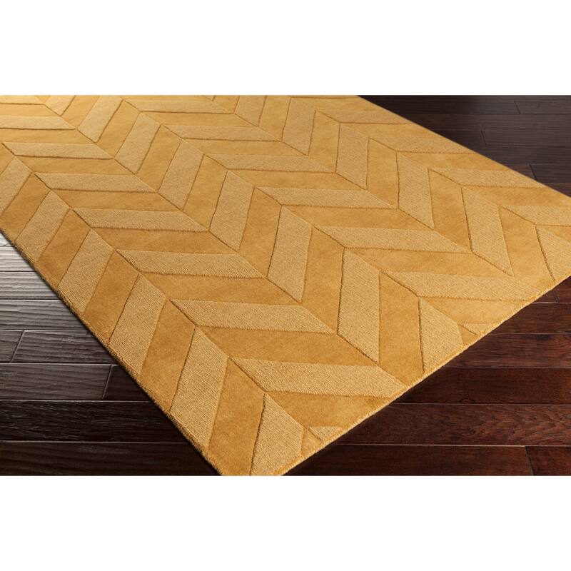 Livabliss Alpine Hand-woven Tone-on-tone Zig-Zag Wool Area Rug