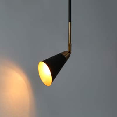 Wylan Modern Industrial 1-Light Black Gold Metal Island Pendant Light for Dining Room - 4" D x 12" H