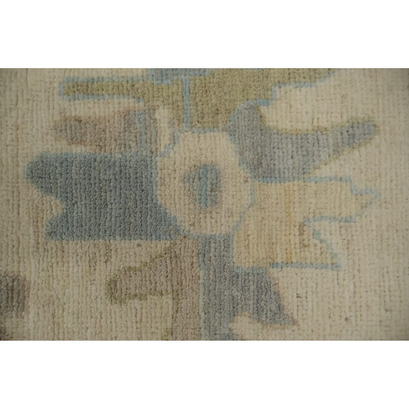 Hand Knotted Oriental 100% Wool Carpet Transitional All-Over Greys & Charcoal Oushak Area Rug - 14' 0'' X 10' 2''
