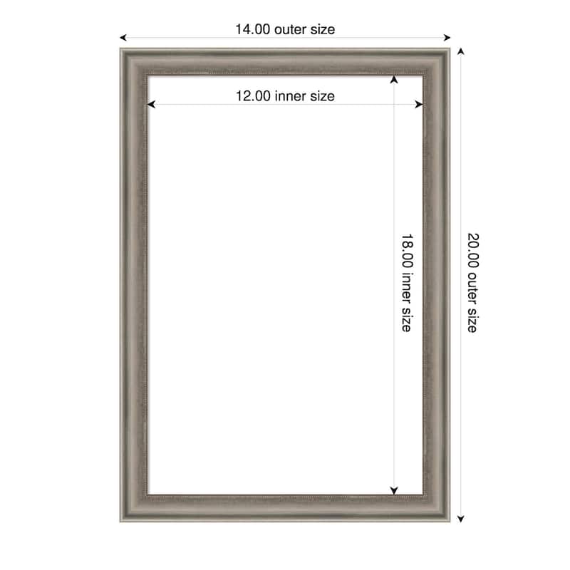 Amanti Art Salon Scoop Gold Framed Dry Erase Magnetic Board - 14 x 20 in - Salon Scoop Pewter