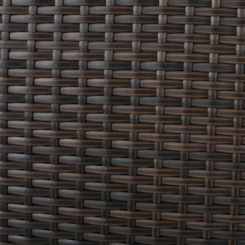 Rattan Round Dining Table Foldable Design Powder Coated Metal Outdoor