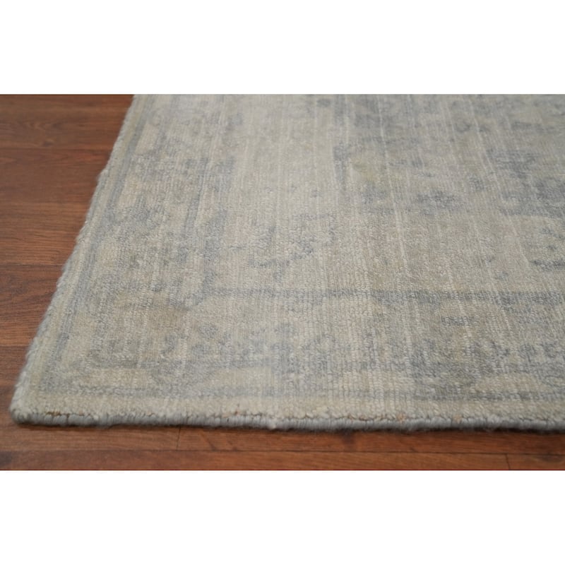 Hand-knotted Modern Silk Beige Abstract Oriental Area Rug - 7' 11'' X 4' 11''