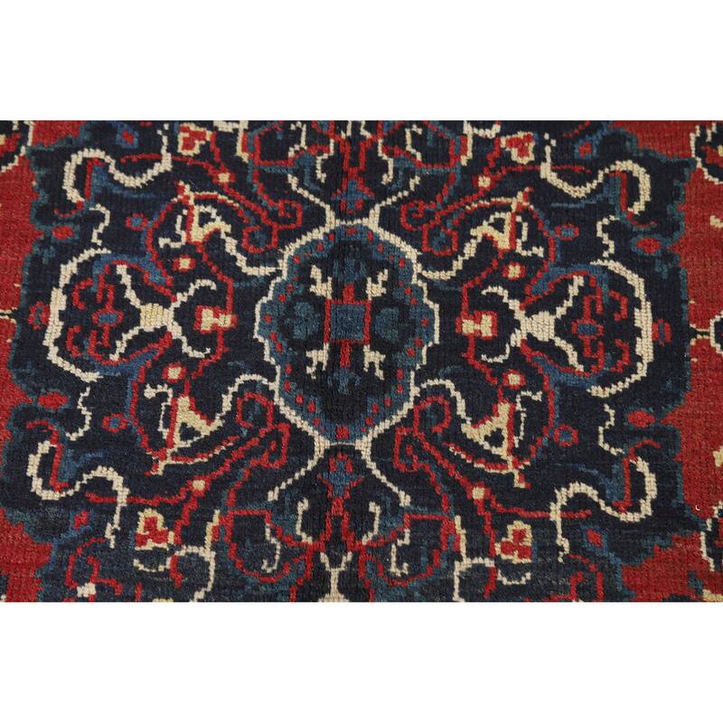 Hand Knotted Oriental 100% Wool Carpet Traditional Floral Red Balouch Area Rug - 11' 5'' X 8' 5''