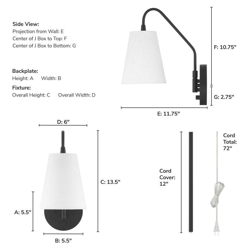 Hunter Valley Park 1-Light Wall Sconce - Hallway, Bedroom, Bathroom - Contemporary, Transitional - Adjustable