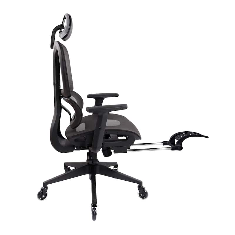 Ergonomic Mesh Office Chair with Lumbar Support, Footrest, and Recline