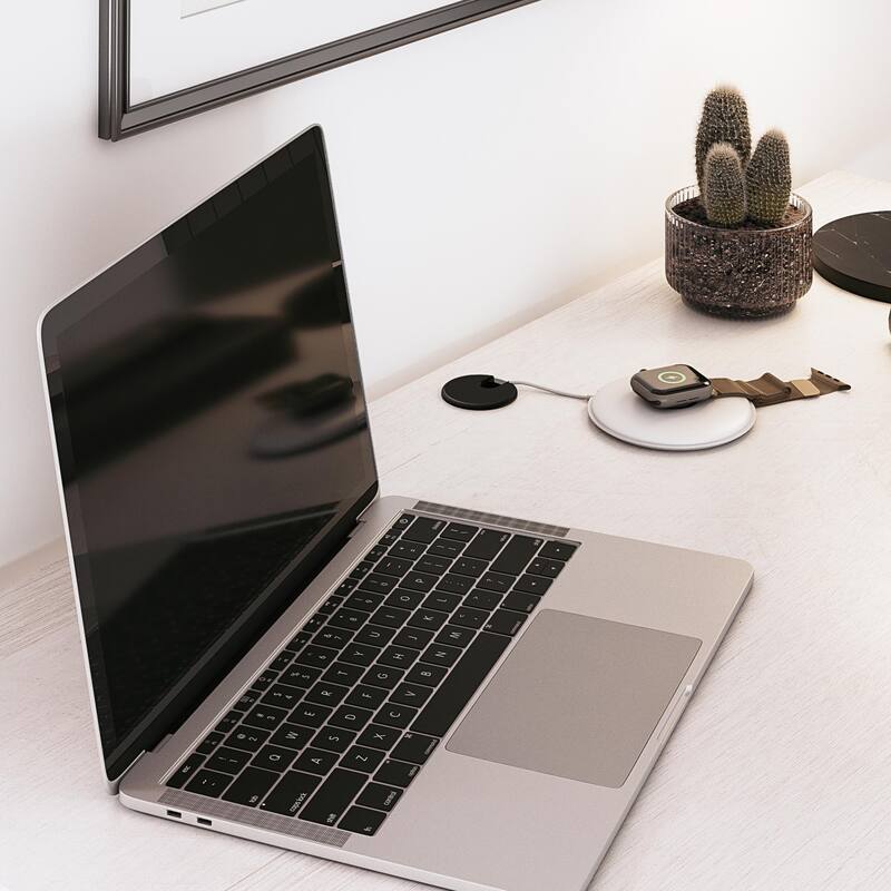 Anmytek White Modern Home Office Desk Large Surface Black Metal Legs U Shape Study Writing Workspace