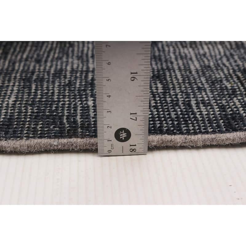 ECARPETGALLERY Hand-knotted Color Transition Charcoal Wool Rug - 9'8 x 12'6