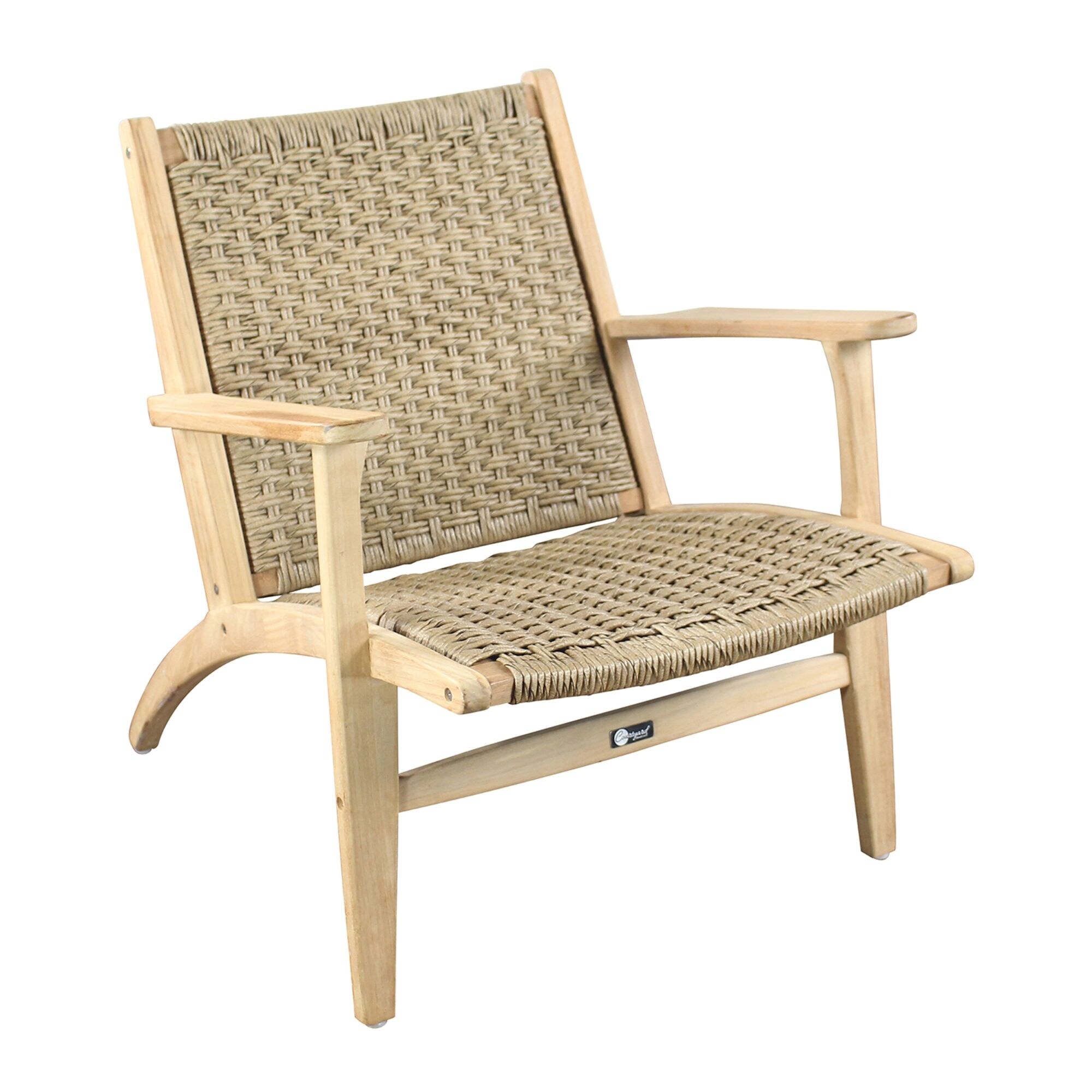 Shop Courtyard Casual Siesta 1 Teak Arm Chair With Hyacinth Wicker Weaving On Sale Overstock 31940154