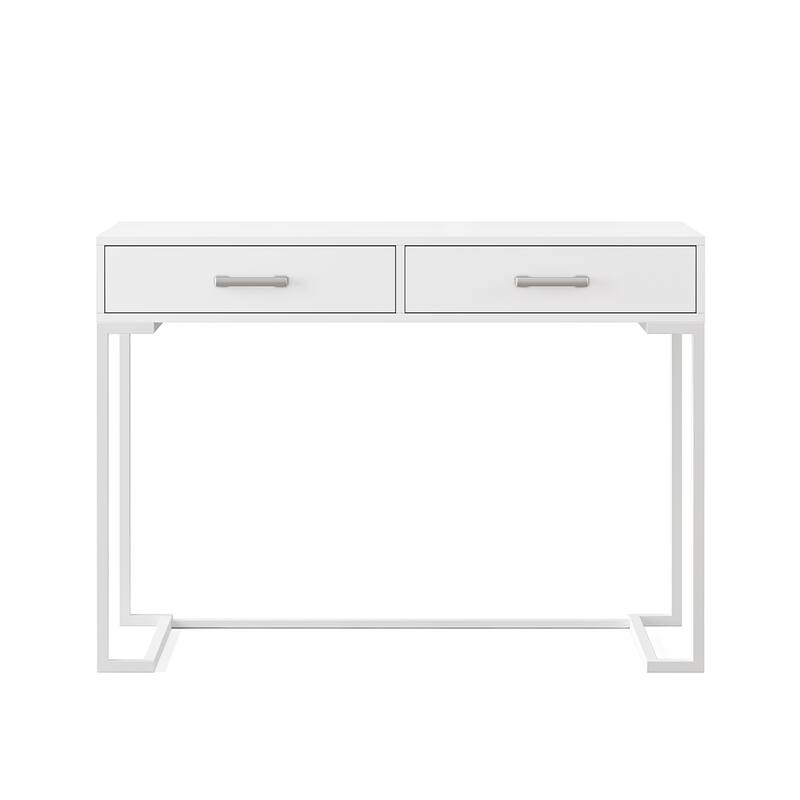 Modern Simple Computer Desk Writing Table with 2 Drawers for Home Office