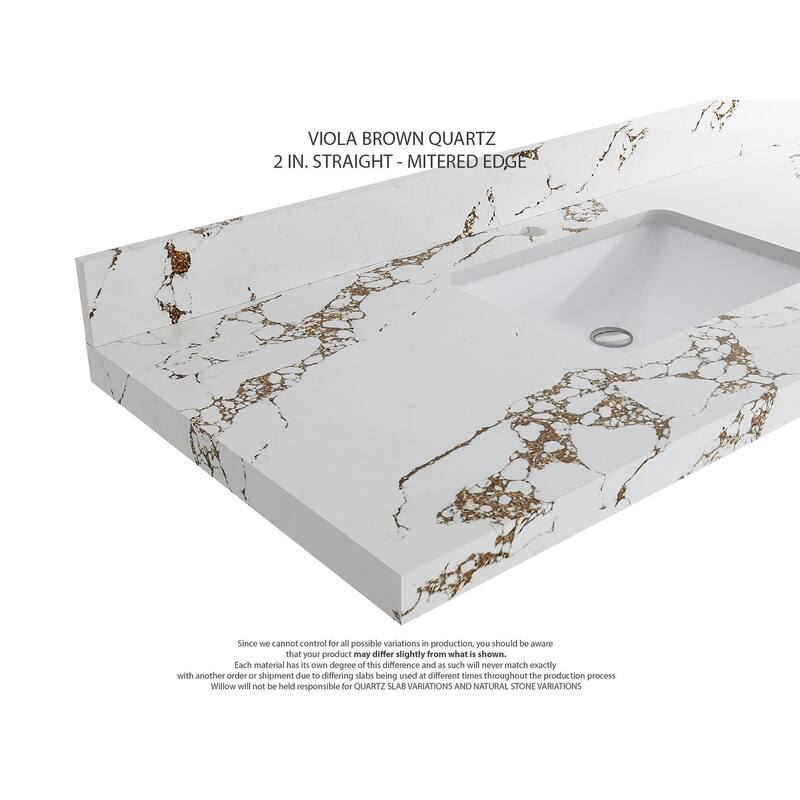 Willow Collections 36 x 22 Charlotte D Right Offset Sink Bathroom Vanity with Countertop