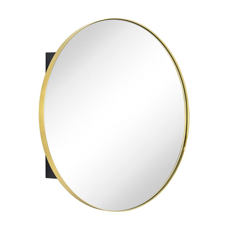 TEHOME Myriel Surface Mount Framed Round Medicine Cabinet with Mirror