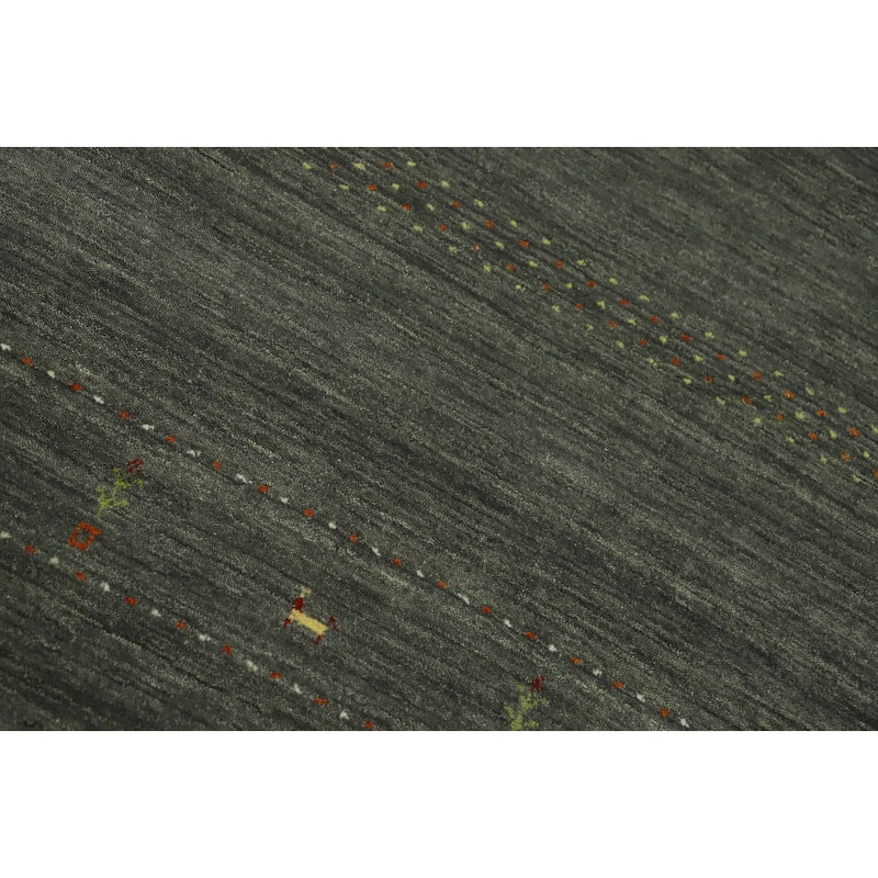 Hand Knotted Oriental 100% Wool Carpet Tribal Animal Pictorial Green Gabbeh Area Rug - 7' 4'' X 5' 2''