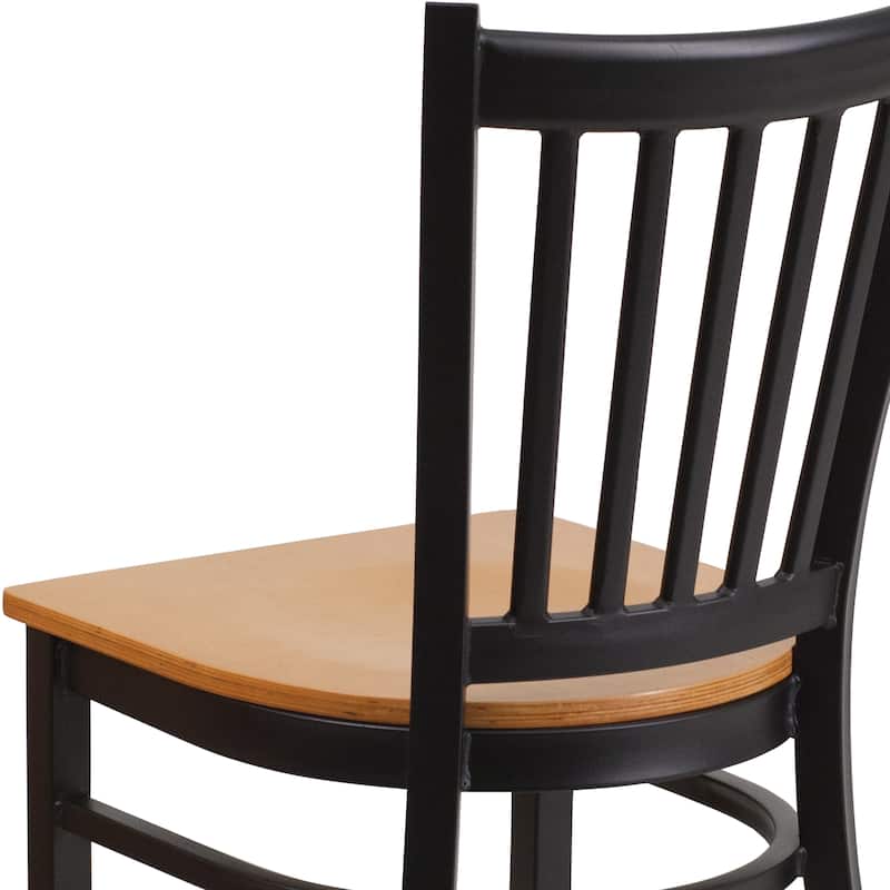Vertical Back Metal Restaurant Chair - 17"W x 20.25"D x 34.25"H