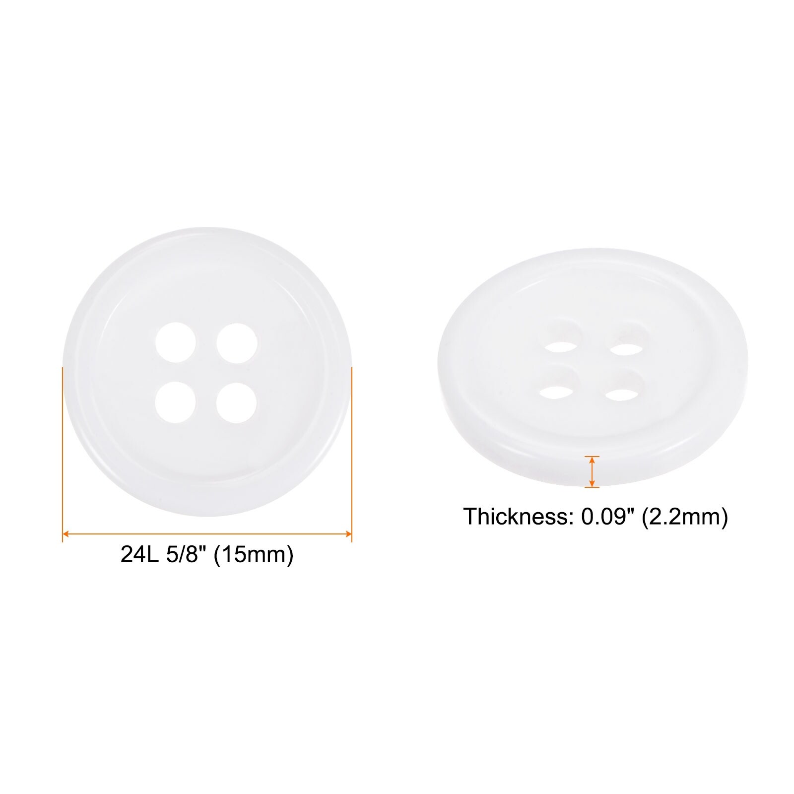 Sewing Buttons Resin Round Flat 4-Hole Craft Buttons for Sewing Clothing and DIY