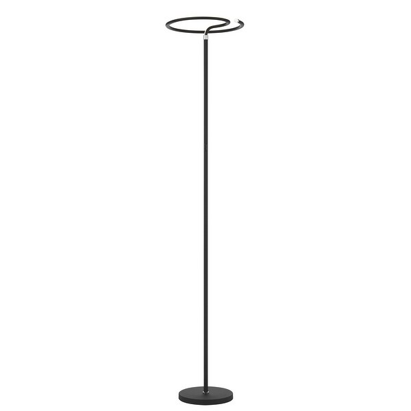Twizzler Round LED Floor Lamp Dimmable Torchiere Lamp Black
